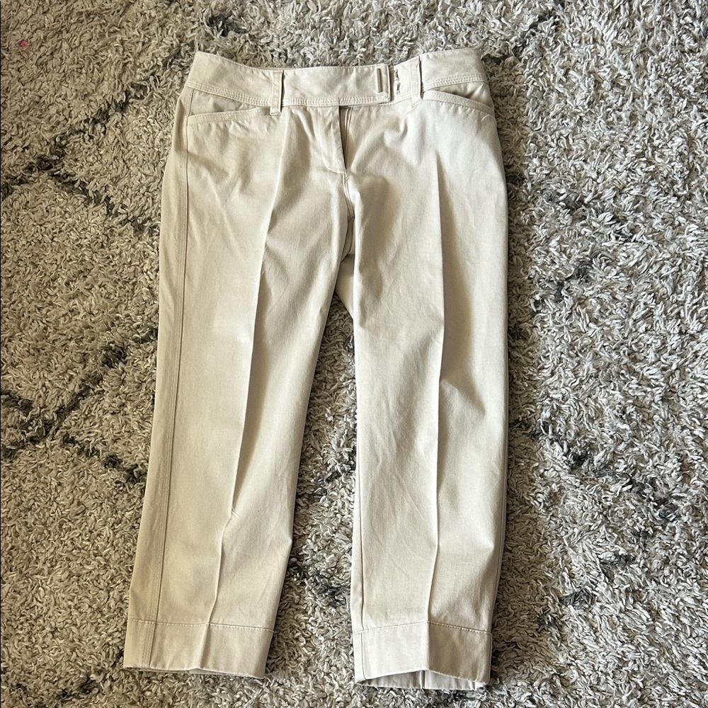 White House Black Market Cream Ankle Jeans